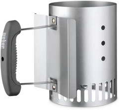 BBQ Charcoal Chimney Starter Weber 7447 Quick Grill Lighter Compact Rapidfire