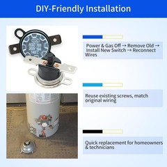 Resettable 290°F Water Heater Thermal Switch for Bradford White Gas Electric …