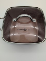 Copper Chef 9.5 x 4 inch deep non toxic Square Frying Pan Skillet used
