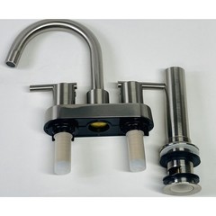 Signature Hardware 418160 Lindo 1.2 GPM Centerset Bath Faucet -Brush Nickel READ