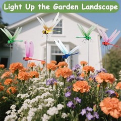 12 Fake Dragonfly Clips Clip on Dragonfly for Outdoors 3D Dragonfly Garden Decor