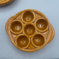Vintage Made in France Escargot Snail Baking Dishes Set 2 Brown Ceramic Pottery