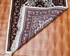 Silk Oriental Carpet Yoga 2×3 Afghan Hand Knotted Rugs Door Mat Beige Color