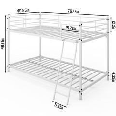 Twin Size Metal Bunk Bed for Kids Teens Adults Heavy Duty Metal Bunk Bed Pink