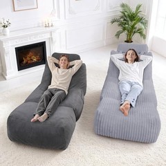 Giant Bean Bag Chairs for Adults,Bean Bag Lounger with Plush Light Grey