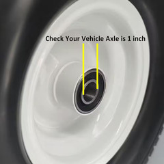 16 In. X 6.5 In. Flat Free Wheel Assembly with Turf Tread, 1 In. Axle Replacemen