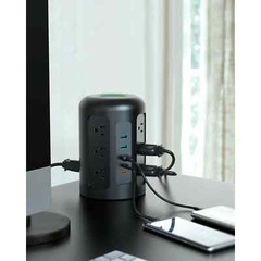 Power Strip Tower, 12 Outlets, 30W 3 USB & 2 USB-C ports, power up to 17 devices