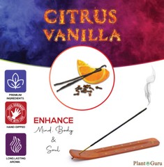 CITRUS VANILLA Incense Sticks 7″ Bulk Pack Wholesale Hand Dipped Lot