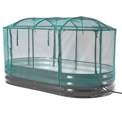 Uimoso Galvanized Steel Raised Garden Bed 6x3x1ft Oval Planter withSelf-Watering