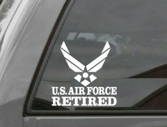 UNITED STATES AIR FORCE RETIRED Vinyl Window Decal Sticker USAF