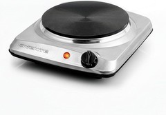 Electric Countertop Single Burner,1000W Cooktop with 7.25 Inch Cast Iron Silver