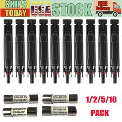1/2/510Pcs- Panel In-Line Fuse Holder + Fuse 10A 15A 20A 30A Cable PV Connector