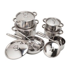 New-Kitchen Set, Cookware Set, Pots and Pans Set-Stainless Steel 15-piece Set