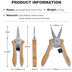 Berry&Bird Pruning Shears Gardening Straight Blades Hand Pruners Garden Pruner