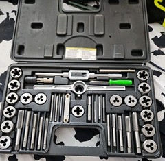 PITTSBURGH Carbon Steel SAE or Metric Tap and Die Set, 40 Piece
