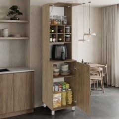 80″ Tall Kitchen Pantry Cabinet with Double Doors & Spice Cubbies