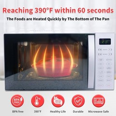 Microwave Grill Pan, Fry Griddle Crisper Pan with Lid for Grilling Browning a…