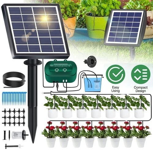 50FT Solar Automatic Watering Kit for Garden Automatic Drip Pipe Watering System