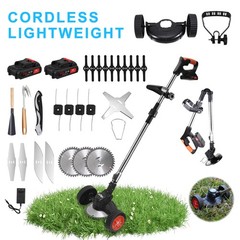 Electric Cordless Grass String Trimmer Lawn Edger Weed Wacker Cutter +2 Battery