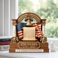 America 250th Anniversary Wooden Block Decoration, 1776-2026 Patriotic