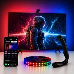 TV LED Backlight with Sensor, LED Sync Lights for TV 55-65 Inch, Multicolor