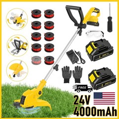 Cordless Weed Eater Electric Brush Cutter Lawn Edger Grass String Trimmer 4.0Ah
