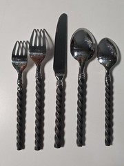 Pier One 1 PII14 18/8 Stainless China Twist Flatware 5 Piece Single Setting