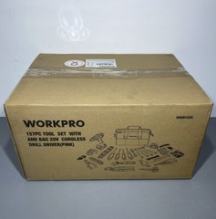 Workpro 157pc Tool Set and Bag w/ 20V Cordless Drill Driver PINK