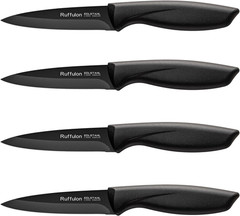 4-Piece Fruit Knife Set 7.88-Inch Stainless Steel Paring Knife Straight Blade wi