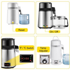 VEVOR 4L Water Distiller Purifier Machine Countertop Stainless Steel Interior