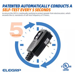 4.67 In. 15 Amp Manual Reset 3 Prong Portable GFCI Replacement Plug Assembly