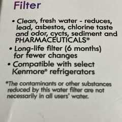 KENMORE Model 9082 469082 Replacement Refrigerator Water & Ice Filter NEW