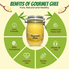 Premium Gourmet Clarified Butter-Organic GrassFed Versatile Healthy Cooking Ghee