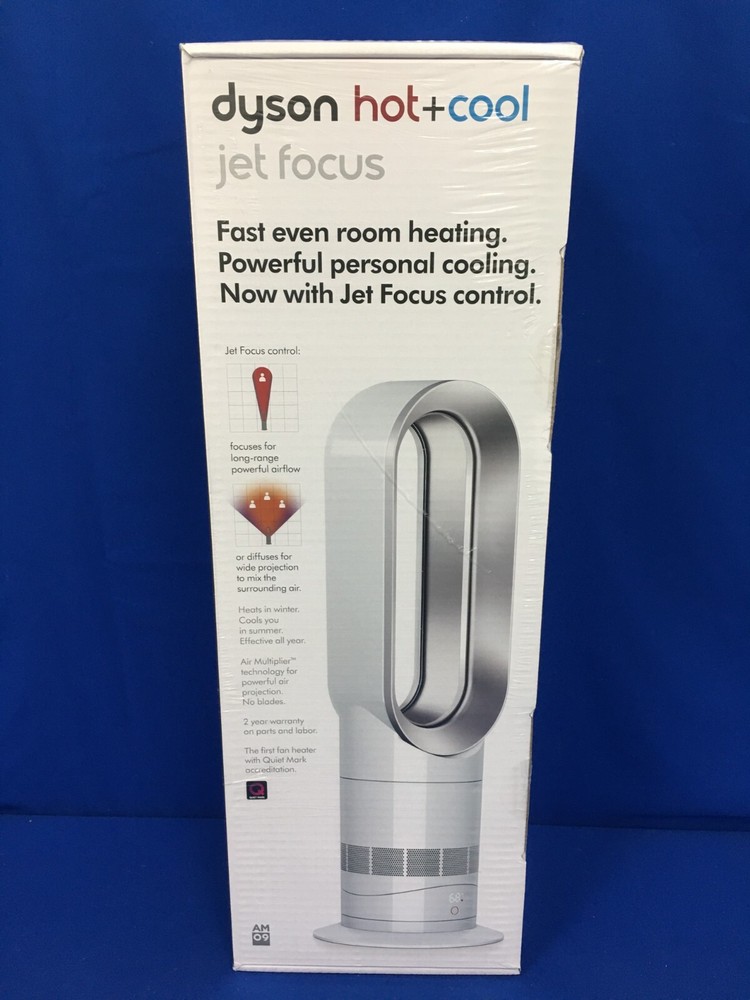 Dyson AM09 Hot+Cool Jet Focus Heater and Fan – White/Silver – NEW