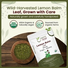 Organic Way Lemon Balm Leaf Whole – Organic, Kosher & USDA Certified