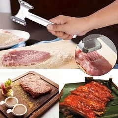 Double Side Beaf Steak Mallet Meat Tenderizer Hammer Kitchen Pounder Tool 7.68In