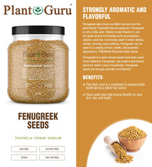 Fenugreek Seeds Whole 2.5 lbs. Jar Bulk Trigonella Foenum Graecum Methi Seed