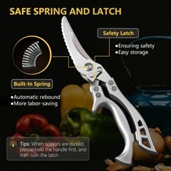 2pcs Kitchen Poultry Shears Kitchen Bone Scissor Stainless Steel Heavy Duty Meat