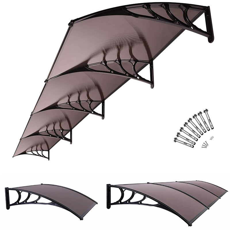 40×40”/80”/120” Outdoor Door Window Awning Patio Canopy Rain Cover Sun Shade