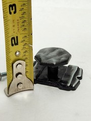 LOT OF 4 – AJAX OLD IRON SILVER BLACK CABINET KNOB PULL W/ BACKPLATE & SCREWS