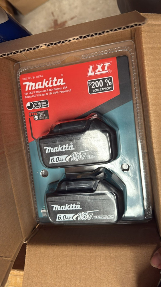 Genuine Makita BL1860B-2 18V 6.0Ah Lithium Battery 2-Pack – Ships from USA