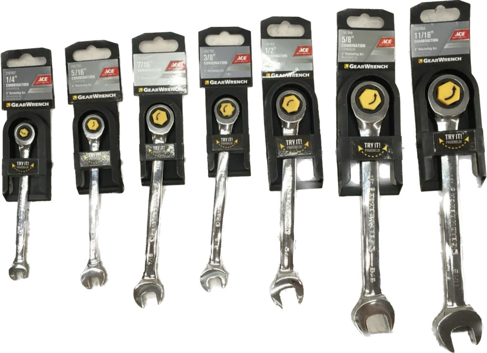 Ace GearWrench Professional SAE or Metric Ratcheting Combination Wrench