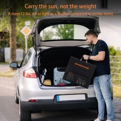 MHPOWOS 220W Portable Solar Panel Foldable IP67 7-in-1 Cable for Power Station