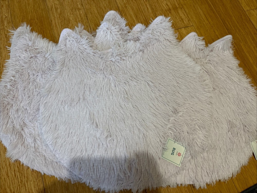 Accent Rug, Cat, Size 19.75 In X 20.25 In, New, Light Pink, Lot Of 5