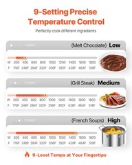 VEVOR Portable Commercial Induction Cooktop 1800W Countertop Burner 9Temp Levels