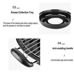 Grill Pan with Revolving BBQ Plate disc Asador Griddle Pan for Gas Stove Top