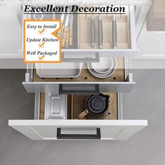 Matte Black Square Modern Cabinet Handles Pulls Kitchen Drawer Stainless Steel
