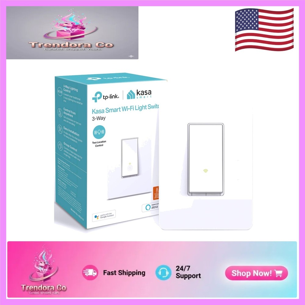 Smart 3-Way Wi-Fi Light Switch, Alexa & Google Home Compatible, Certified