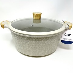 D&W Cookware Casserole Stock Pot Nonstick With Lid 10 Quart, 12.5” DIAMOND CUT