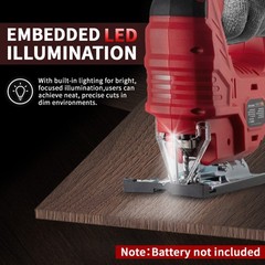 Jigsaw for Milwaukee 18V Battery, Cordless Jig Saw Tool, Brushless Motor, Variab